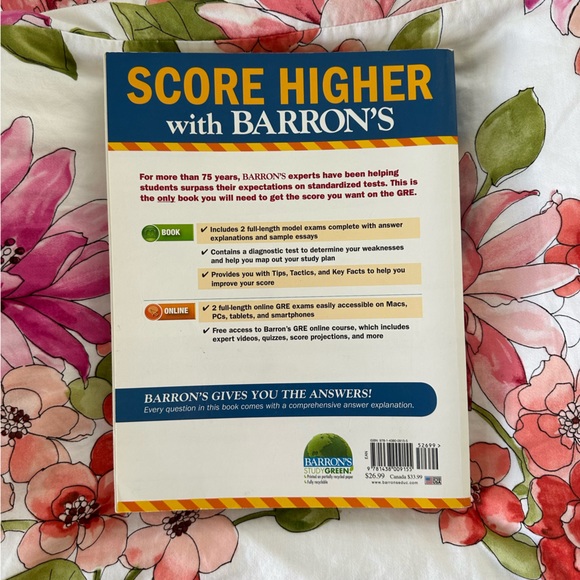 Barron’s 22nd Edition GRE Study Book - Picture 5 of 5